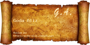 Goda Aliz névjegykártya